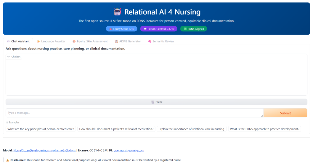 Relational AI for Nursing Interface